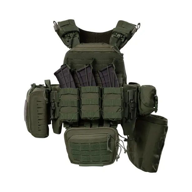 4 - Плитоноска TUR PRO Gen 2, (Комплект 7 підсумків) з системою швидкого скидання, для бронеплит 25х30 см. Колір Олива. Розмір XL