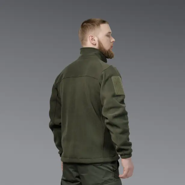 3 - Флісова тактична кофта на блискавці. Олива. Polyester. Розмір L