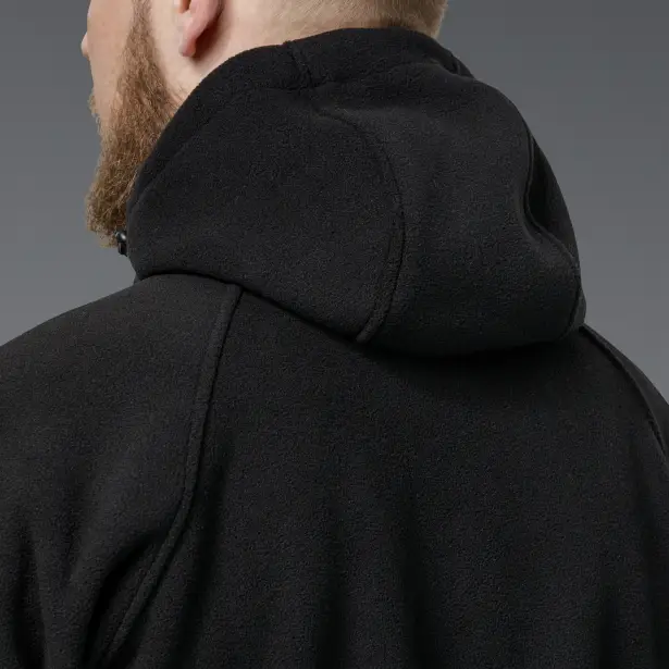 8 - Флісова тактична кофта з капюшоном. Чорна. Polyester. Розмір S