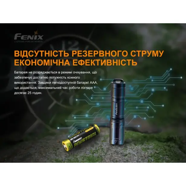 9 - Ліхтарик-брелок ручний Fenix E01 V2.0. Чорний