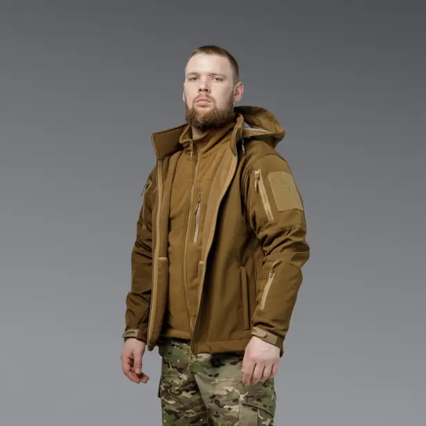 4 - Куртка тактична SoftShell APEX Shield Storm. Осінь-Весна Койот. Розмір S