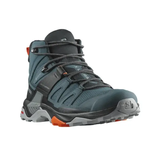 4 - Трекінгове взуття Salomon X Ultra 4 MID Gore-Tex (водонепроникні). Синьо-зелені. Розмір 43 1/3