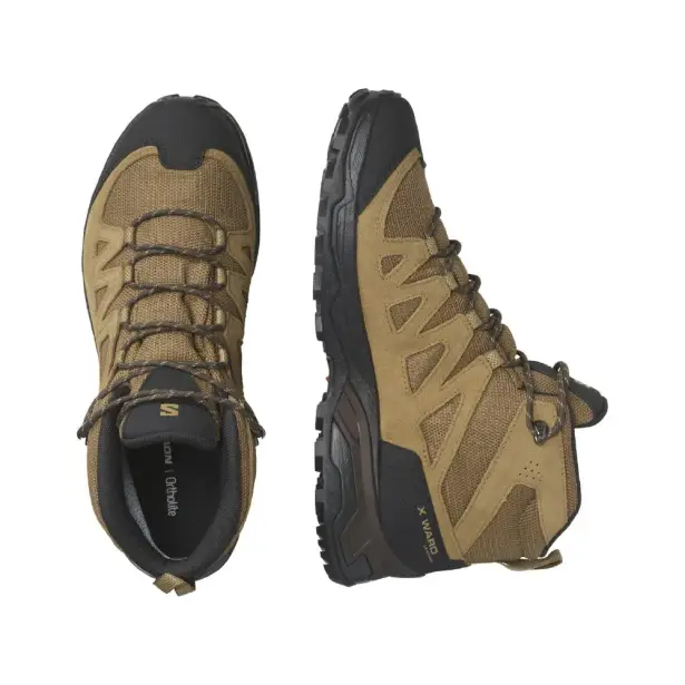 2 - Трекінгові черевики Salomon X Ward Leather MID Gore-Tex. Койот. Розмір 41 1/3