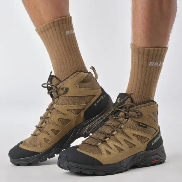 7 - Трекінгові черевики Salomon X Ward Leather MID Gore-Tex. Койот. Розмір 43 1/3