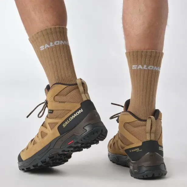 8 - Трекінгові черевики Salomon X Ward Leather MID Gore-Tex. Койот. Розмір 44