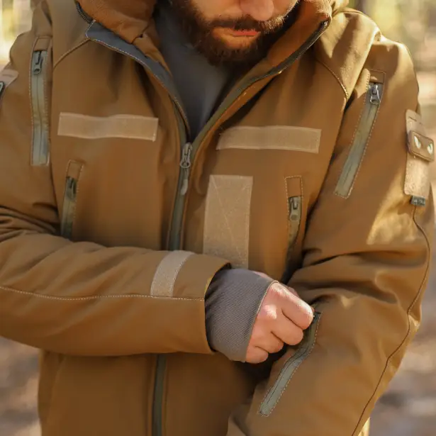 10 - Куртка тактична Softshell ХАНТЕР. Осінь-Весна Койот. Розмір M (44-46)