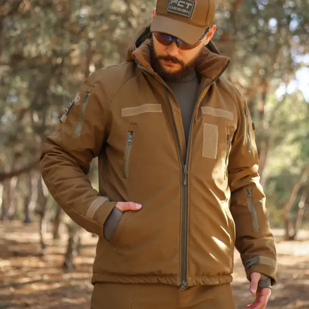 2 - Куртка тактична Softshell ХАНТЕР. Осінь-Весна Койот. Розмір L (48-50)