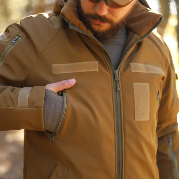 8 - Куртка тактична Softshell ХАНТЕР. Осінь-Весна Койот. Розмір XL (52-54)