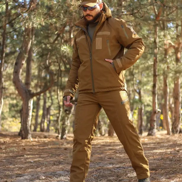 3 - Куртка тактична Softshell ХАНТЕР. Осінь-Весна Койот. Розмір XXL (56-58)