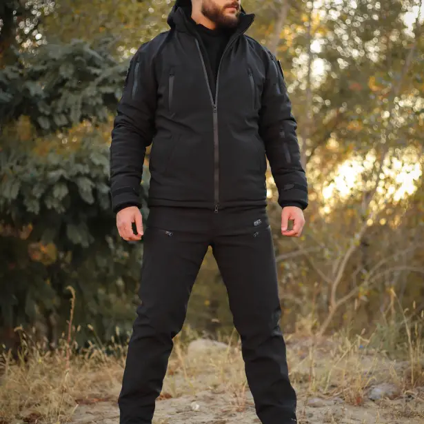 10 - Куртка тактична Softshell ХАНТЕР. Осінь-Весна Чорний. Розмір L (48-50)