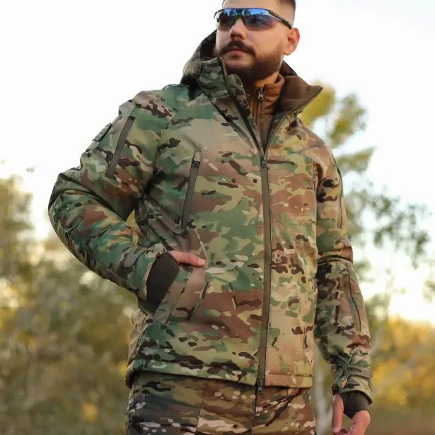 2 - Куртка тактична Softshell ХАНТЕР. Осінь-Весна Мультикам. Розмір M (44-46)