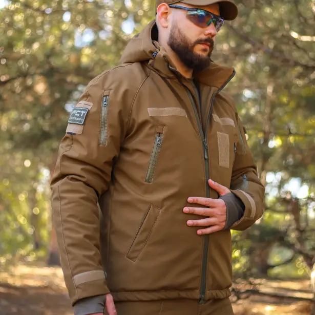 4 - Куртка тактична Softshell ХАНТЕР. Осінь-Весна Койот. Розмір 3XL (60-62)