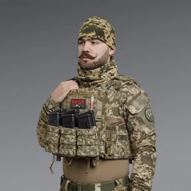 2 - Комплект Winter Tactical Kit: Бафф + Шапка Піксель. Розмір L-XL