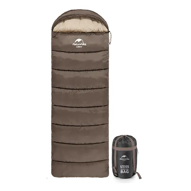 1 - Спальник з капюшоном лівий (1°C) Naturehike U350 NH20MSD07. Коричневий