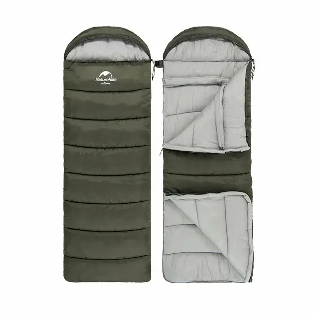1 - Спальник з капюшоном правий (1°C) Naturehike U350 NH20MSD07. Зелений