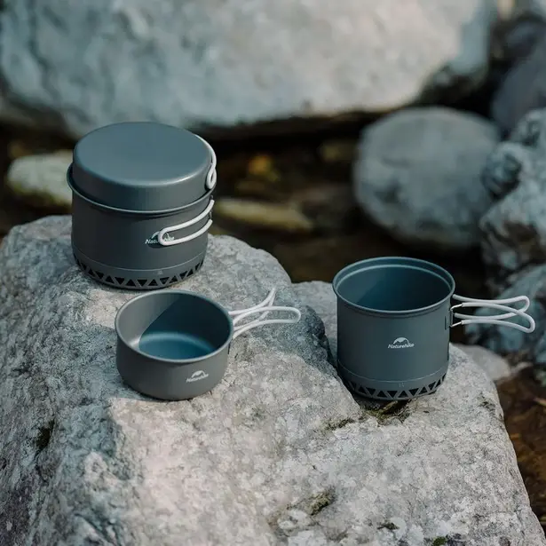 3 - Набір посуду для кемпінгу 1,8 л алюмінієвий 2 од. Naturehike CNK2300CJ0002
