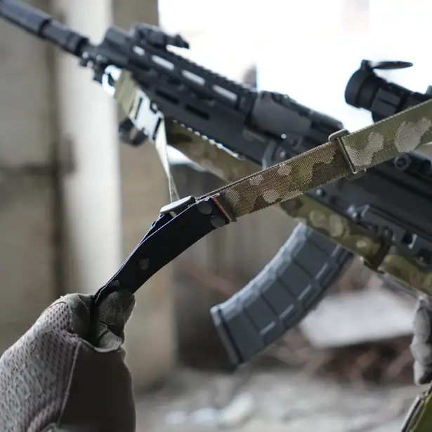 5 - Ремінь збройовий триточковий RAGNAROK з широким наплічником KRAKEN carbine. Мультикам