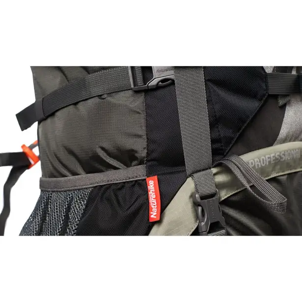 13 - Рюкзак туристичний Naturehike NH70B070-B, 70л+5л. Чорно-сірий