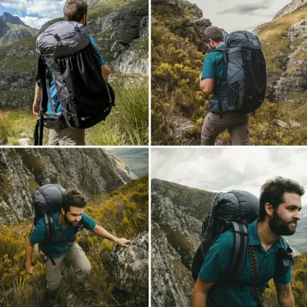 5 - Рюкзак туристичний Naturehike Rock NH20BB113, 40+5л. Чорний