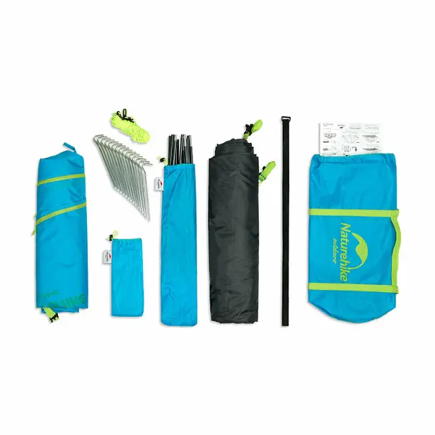 3 - Намет надлегкий тримісний з футпринтом Naturehike Cloud Up 3 Updated NH18T030-T, 210T, зелений