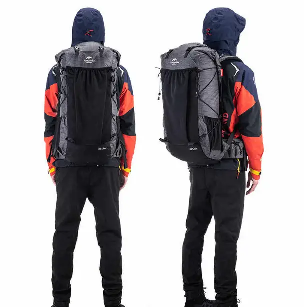 5 - Рюкзак туристичний Naturehike Rock NH19BP095, 60+5л. Чорний
