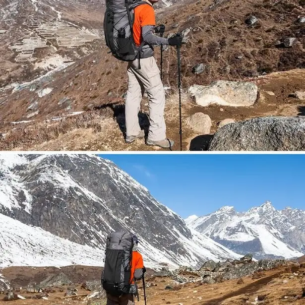 6 - Рюкзак туристичний Naturehike Rock NH19BP095, 60+5л. Чорний