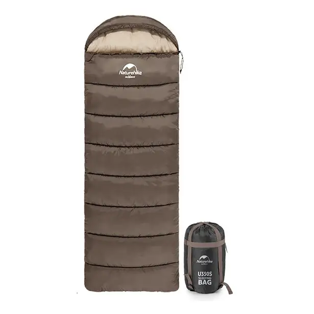 1 - Спальник з капюшоном Naturehike U250 NH20MSD07, (6°C), правий, коричневий