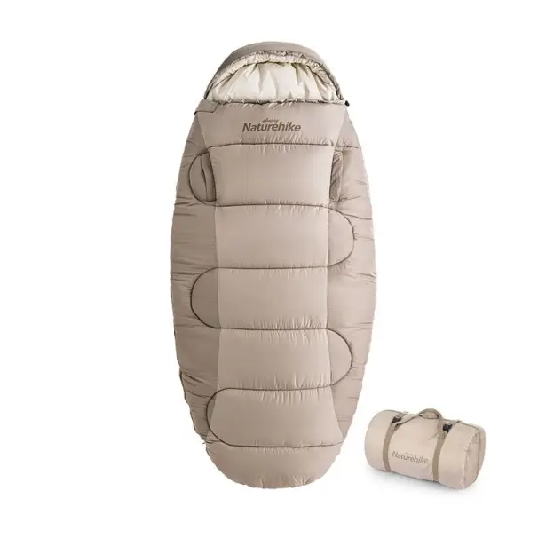 1 - Спальний мішок овальний Naturehike PS300 NH20MSD03, правий, бежевий