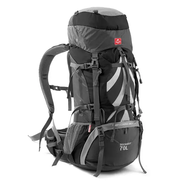 1 - Рюкзак туристичний Naturehike NH70B070-B, 70л+5л. Чорний