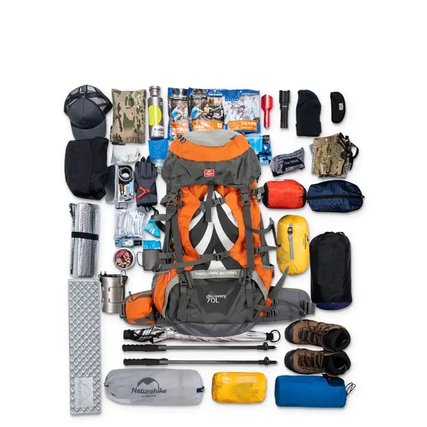 2 - Рюкзак туристичний Naturehike NH70B070-B, 70л+5л. Чорний