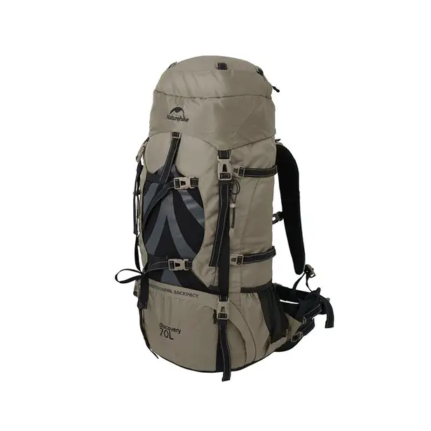 1 - Рюкзак туристичний Naturehike NH70B070-B, 70л+5л. Світло-коричневий