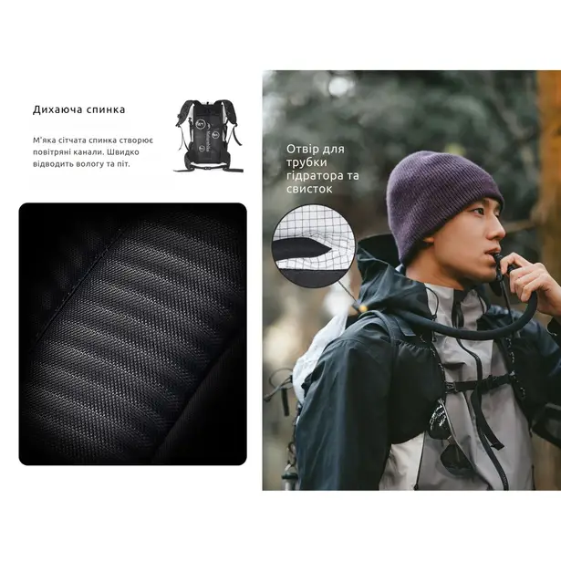 12 - Рюкзак туристичний Naturehike CNK2300016, 30+5л. Чорний