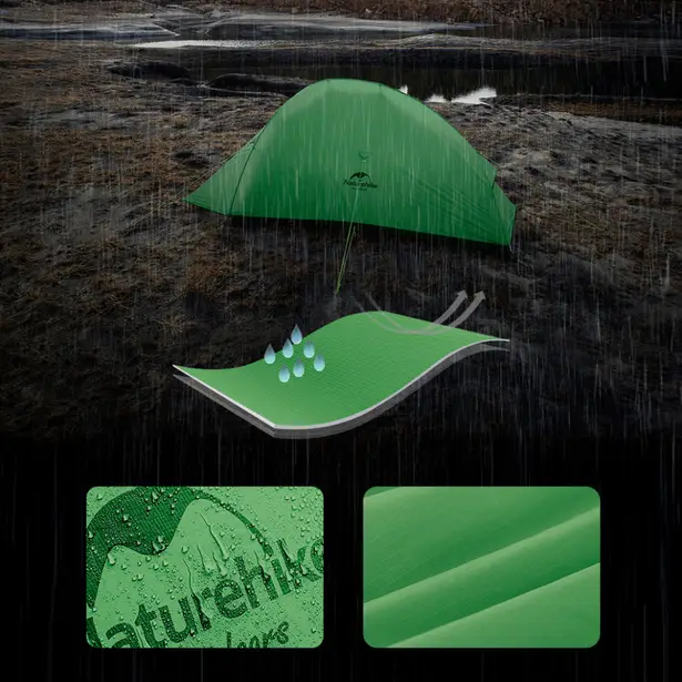 9 - Намет надлегкий двомісний Naturehike Cloud Up Base 2 CNK2450WS032, зелений
