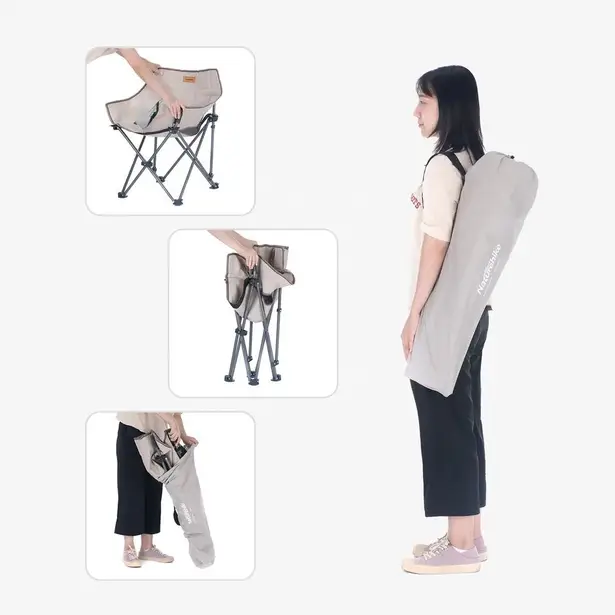 3 - Кресло складное Naturehike NH20JJ022 600D Oxford Cotton/сталь, черный
