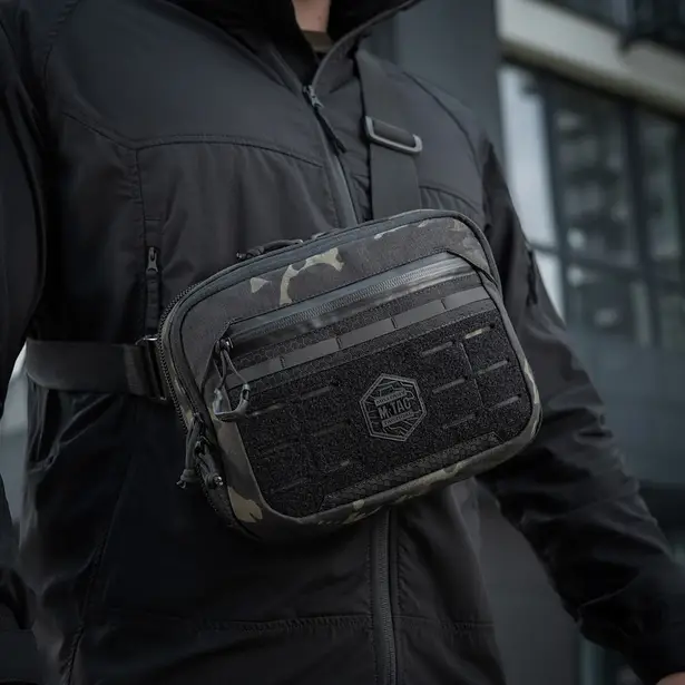 2 - Плечова однолямкова сумка M-TAC EDC Bag Elite. Multicam Black