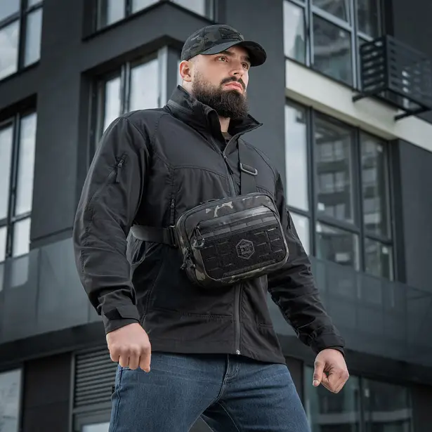 14 - Плечова однолямкова сумка M-TAC EDC Bag Elite. Multicam Black