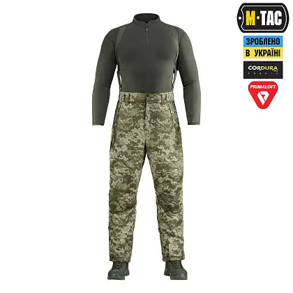 7 - Тактичні штани зимові M-Tac Alpha Pro Primaloft. Колір Піксель MM14