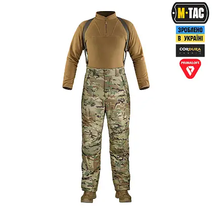 4 - Тактичні штани зимові M-Tac Alpha Pro Primaloft. Колір Мультикам