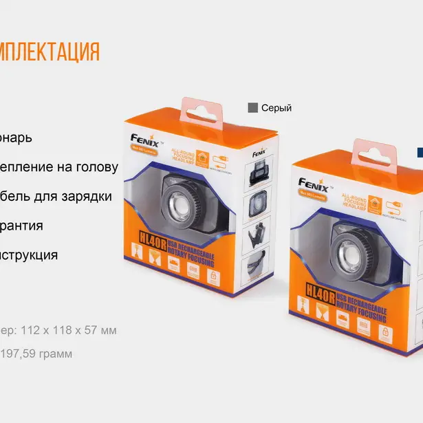4 - Ліхтар налобний Fenix HL40R Cree XP-LHIV2 LED синій