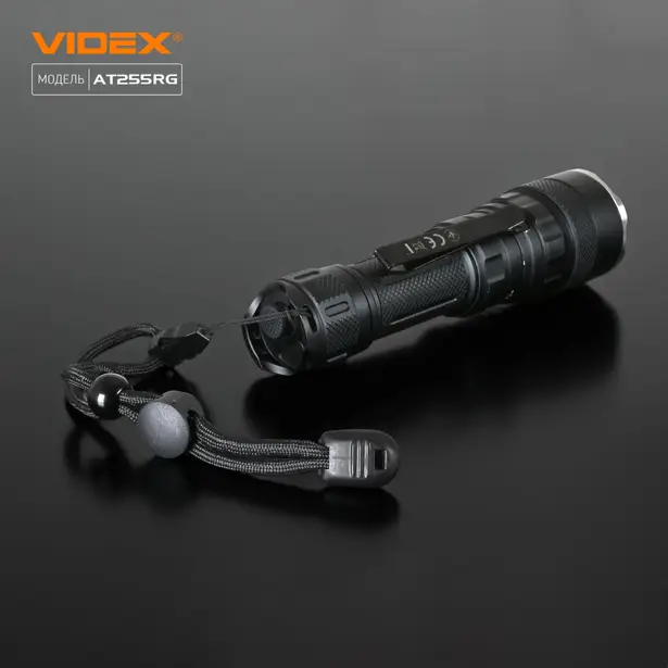 11 - Тактичний світлодіодний ліхтар VIDEX 2000Lm 5000K. Чорний матовий