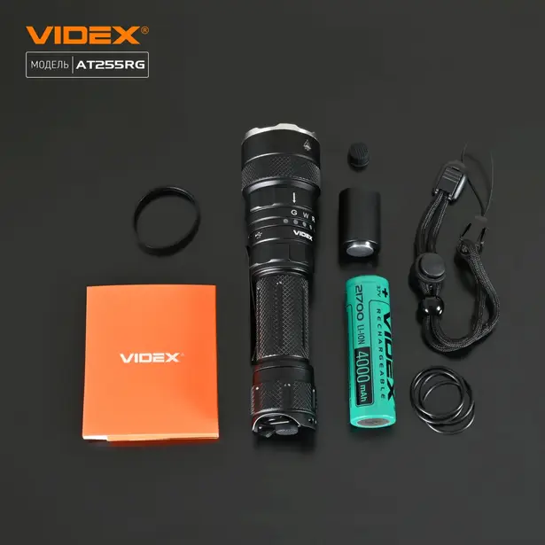 4 - Тактичний світлодіодний ліхтар VIDEX 2000Lm 5000K. Чорний матовий