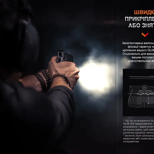 11 - Ліхтар до пістолета Fenix GL06-365