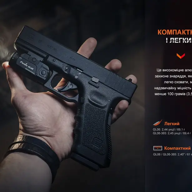 8 - Ліхтар до пістолета Fenix GL06-365