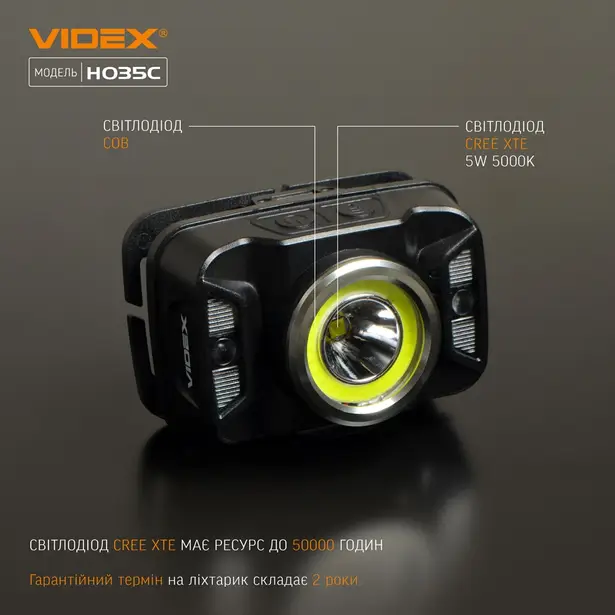 4 - Налобний світлодіодний ліхтар VIDEX 410Lm 5000K