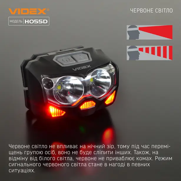 5 - Налобний світлодіодний ліхтар VIDEX 500Lm 5000K