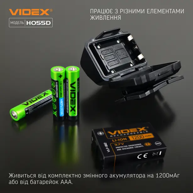 8 - Налобний світлодіодний ліхтар VIDEX 500Lm 5000K