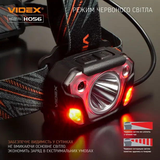 12 - Налобний світлодіодний ліхтар VIDEX 1400Lm 6500K