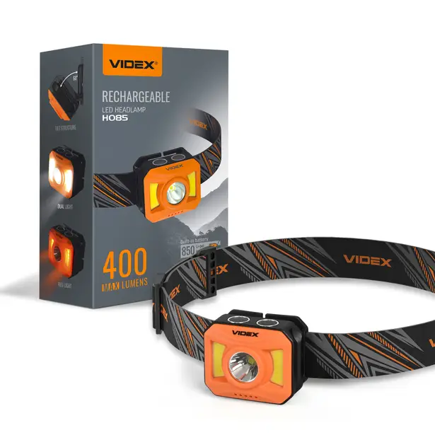 1 - Налобний світлодіодний ліхтар VIDEX 400Lm 5000K