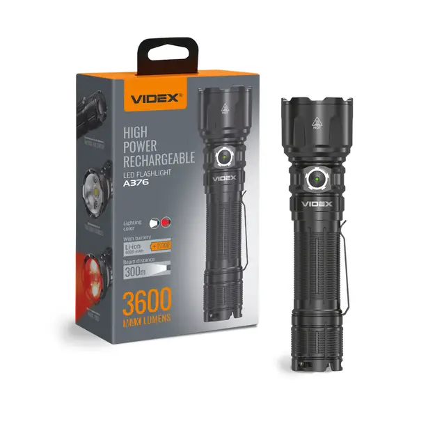 1 - Портативний світлодіодний ліхтарик VIDEX 3600Lm 5000K