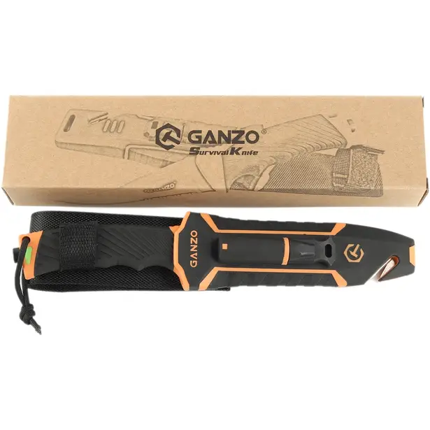 9 - Ніж з паракордом Ganzo G8012V2-OR, помаранчевий
